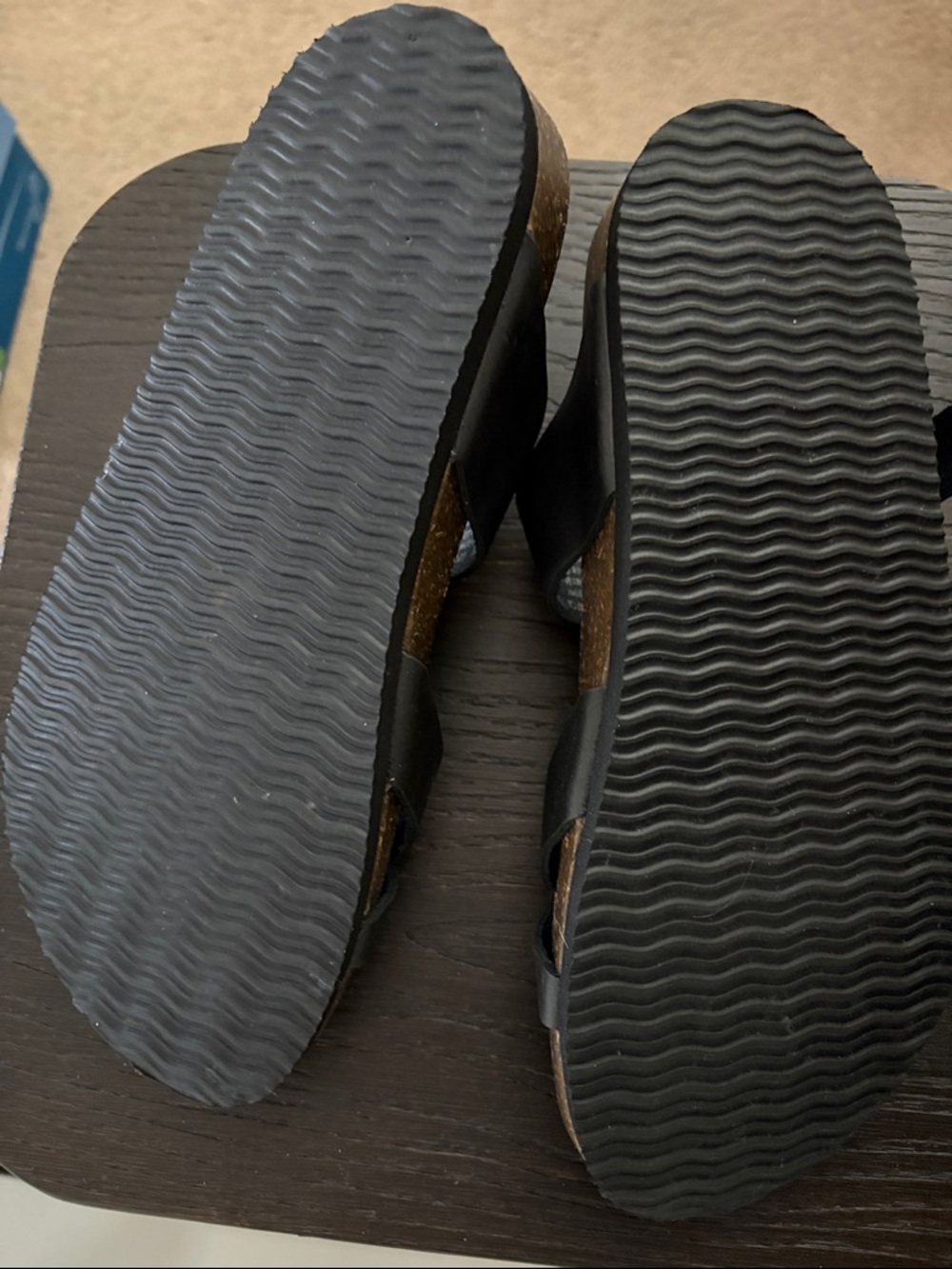 Black Strappy Buckle Sandals - Picture 3 of 4